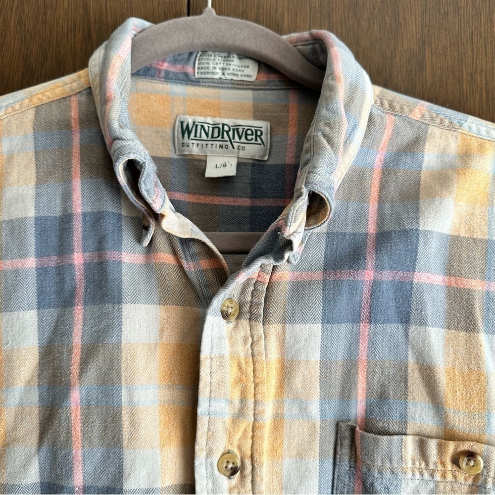 WindRiver Women’s Orange Blue Pink Cotton Plaid Button-up Shirt XL - Picture 7 of 9